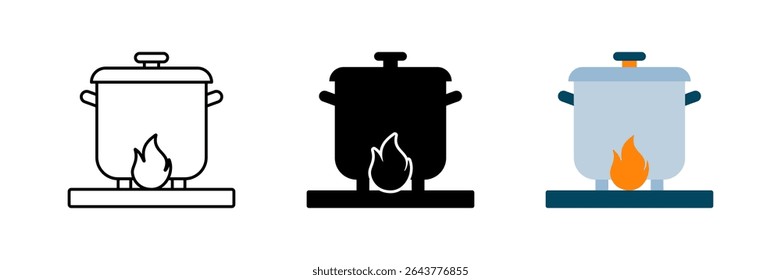 cooking pot icon set. trendy and modern design