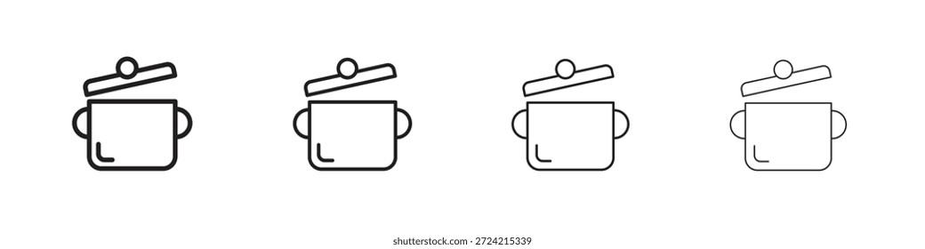 Ícone de panela de cozinha definir vetor eps10. ilustração, símbolo de logotipo pictograma modelo