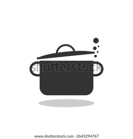 Cooking pot icon with shadow
