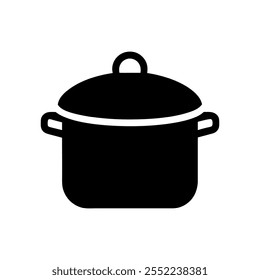 cooking pot icon silhouette vector on a white background