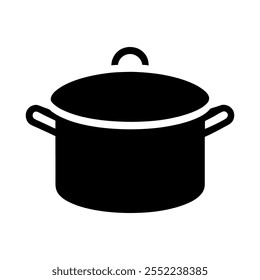 cooking pot icon silhouette vector on a white background