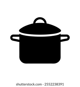 cooking pot icon silhouette vector on a white background