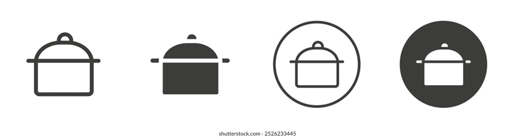 Cooking pot icon Simple outline vector logo