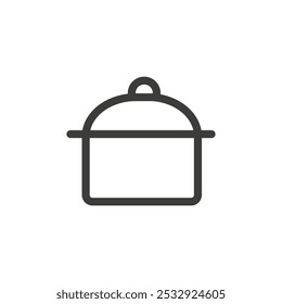 Cooking pot icon Simple outline vector logo