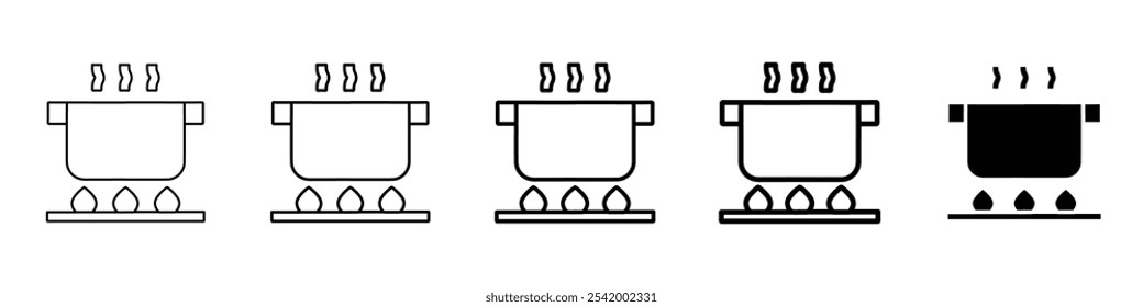 cooking pot icon Simple outline illustration