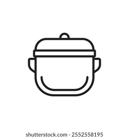 Cooking pot icon Simple thin outline