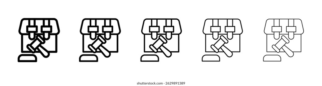 Cooking pot icon Simple thin line flat symbol
