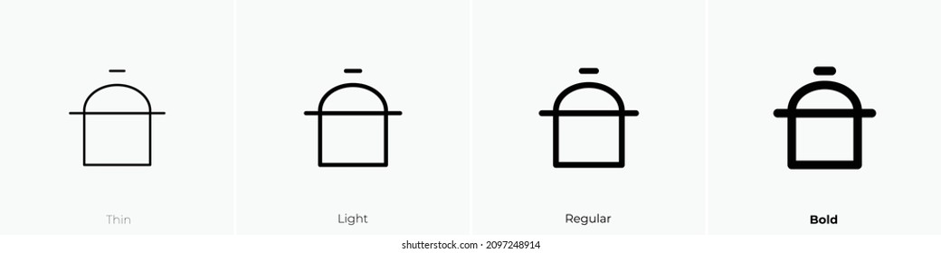cooking pot icon. Thin, Light Regular And Bold style design isolated on white background