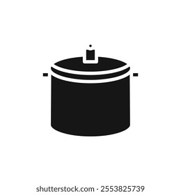 Cooking pot icon Thin line flat illustration