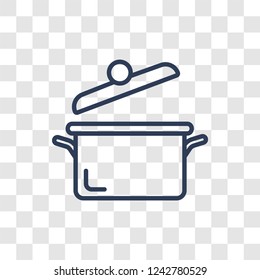 Cooking pot icon. Trendy linear Cooking pot logo concept on transparent background from kitchen collection