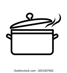 Icono de olla de cocina en diseño vectorial de moda 