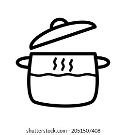 Cooking pot icon in trendy vector design 