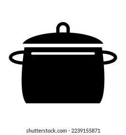 Icono de la olla de cocina en la ilustración de diseño vectorial de moda 