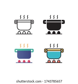 vector de icono de olla de cocina con diseño de estilo diferente. aislado en fondo blanco