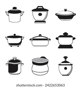 Cooking pot icon vector illustration design