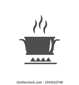 Cooking pot icon vector isolated