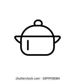 Kochen Pot Icon Vector Linie Küche Topf, Symbol. Bearbeitbarer Strich, isoliertes Symbol