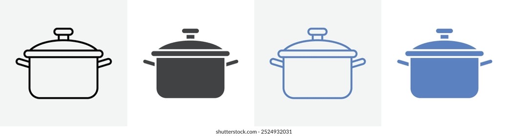 cooking pot icon vector set use for web