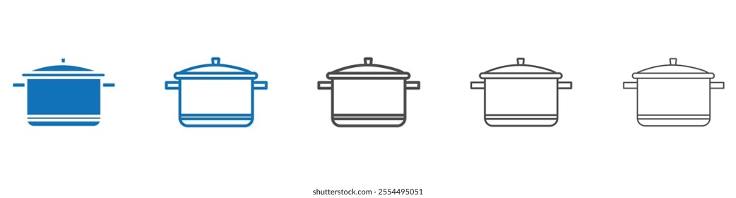 Cooking pot icon vector set collection for web