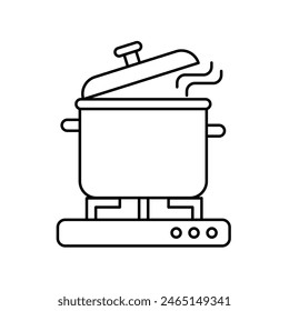 icono de olla de cocina con fondo blanco Vector ilustración de stock