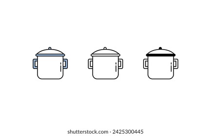 Cooking Pot icons vector strock illustration