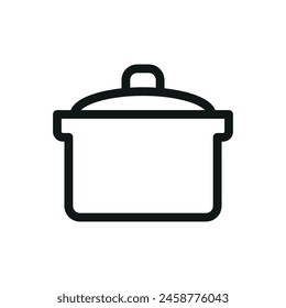 Cooking pot isolated icon, pan vector symbol with editable stroke