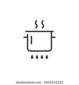 Cooking pot kitchen cook icon, vector illustration