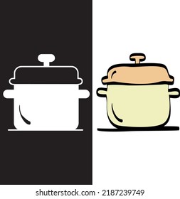 cooking pot kitchen illustration icon