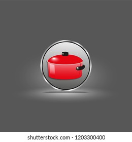 Cooking pot. Kitchen utensils and equipment icon.