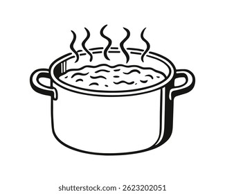 Cooking Pot Line Art Vector