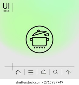 Icono de línea de olla de cocina. Elemento para su diseño