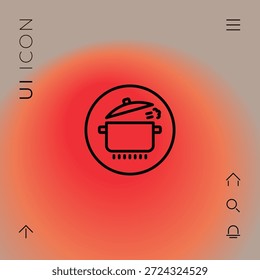 Icono de línea de olla de cocina. Elemento para su diseño