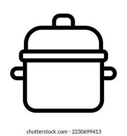 cooking pot line icon illustration vector graphic