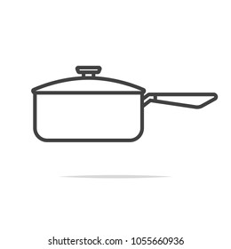 Cooking pot line icon vector