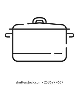 Symbol-Vektor der Kochpotlinie einzeln. Symbol für ein Küchengerät. Einfaches Piktogramm. Ausrüstung für das Suppenkochen.