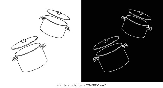 Cooking pot, linear icon, and Editable stroke. Cooking tools concept