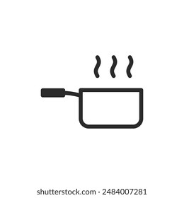 Cooking pot, linear style icon. kitchenware and cooking. Editable stroke width