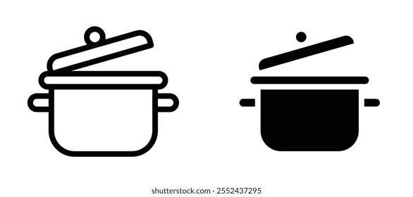 Cooking pot liner icon vector set.