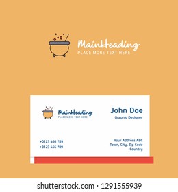Cooking pot logo Design with business card template. Elegant corporate identity. - Vector