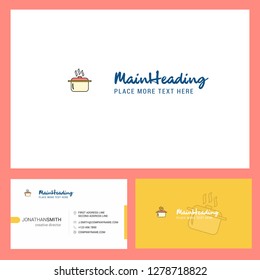 Cooking pot Logo design with Tagline & Front and Back Busienss Card Template. Vector Creative Design