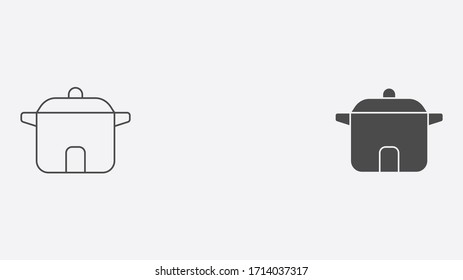 Símbolo de símbolo de icono del símbolo de icono de la olla de cocina
