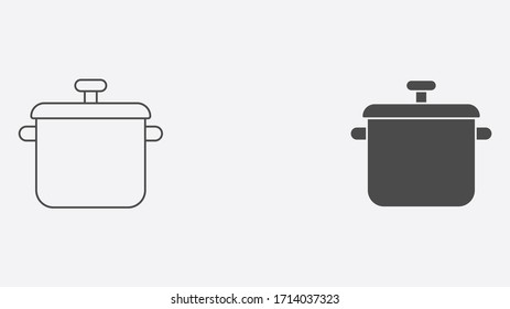 Símbolo de símbolo de icono del símbolo de icono de la olla de cocina