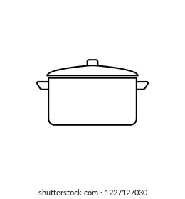 Cooking pot outline icon. linear style sign for mobile concept and web design. Casserole simple line vector icon. Saucepan symbol, logo illustration.
