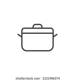 Cooking pot outline icon. linear style sign for mobile concept and web design. Saucepan simple line vector icon. Symbol, logo illustration. Pixel perfect vector graphics