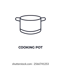 cooking pot outline icon. Linear vector from kitchen concept. Thin line cooking pot icon isolated on white background