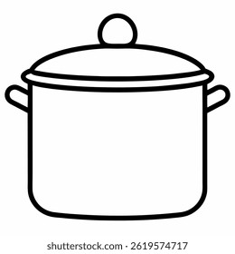Pote de cozinha Ícone de contorno com fundo branco