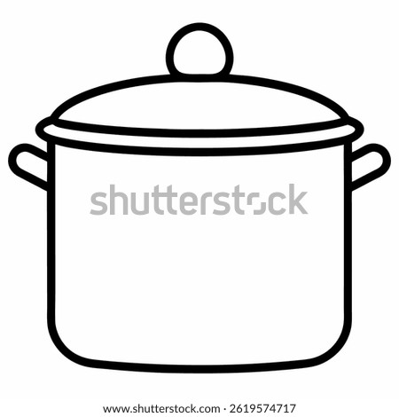 Cooking pot Outline icon with white background