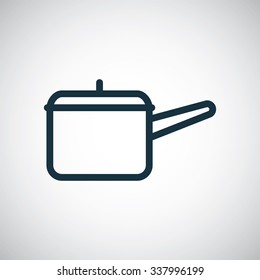 cooking pot outline, thin, flat, digital icon for web and mobile