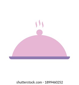 cacerola de cocción con un diseño de ilustración vectorial de color rosa