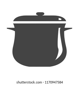 Cooking pot with reflection icon - vector illustration